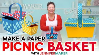 How To Make Your Own Paper Picnic Basket In Minutes [upl. by Ydennek]