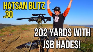 Hatsan Blitz 30 Cal POWER TO GO 200 YARDS JSB Hades Go LONG DISTANCE PCP AIRGUN TARGET SHOOTING [upl. by Leziar]