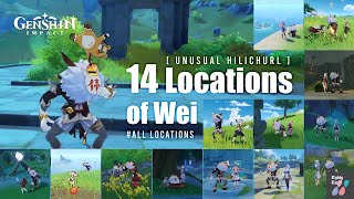 Unusual Hilichurl  14 Locations of Wei  All Locations  Genshin Impact [upl. by Erie]