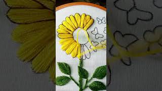 How to embroider flower petals embroidery flowers stitch diy craft easy art [upl. by Beverlee]