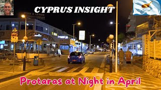 Protaras Strip Cyprus Nighttime in April  Let the Fun Begin [upl. by Nessa]