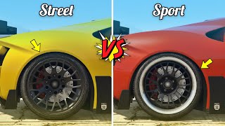 GTA 5 ONLINE  STREET VS SPORT WHICH IS BETTER WHEELSTIRES [upl. by Jeanette846]