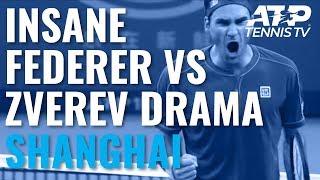 UNBELIEVABLE Drama in Federer vs Zverev Second Set  Shanghai 2019 QuarterFinal [upl. by Nuawaj]