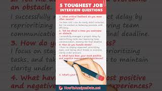 TOP 5 TOUGHEST Job Interview Questions amp Winning Answers jobinterview job hiring [upl. by Eedebez]