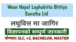 Wean Nepal Laghubitta  Job Vacancy in Nepal [upl. by Kal]