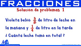 Solución de problemas con fracciones  Ejemplo 1 [upl. by Mylan597]