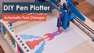 DIY Pen Plotter with Automatic Tool Changer  Arduino based CNC Drawing Machine [upl. by Aznofla469]