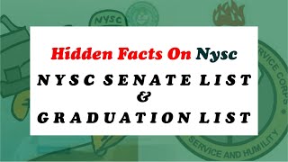 NYSC SENATE LIST AND NYSC GRADUATION LIST [upl. by Alexandra]