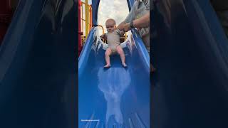 Baby Refuses To Go Down Slide 😂🛝 [upl. by Panta]