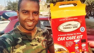 Review of Car Care kit from formula Shine Shiner and Scratch remover for Renault Kwid Agra UP [upl. by Drofub]