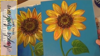 Sunflower Painting Tutorial  Free Easy Acrylic Painting Lesson for Beginners  How to Paint Flowers [upl. by Sawyer]