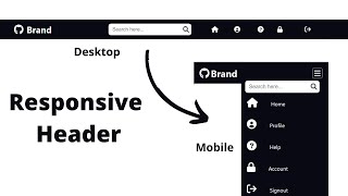 Create responsive header using Html Css [upl. by Harac]