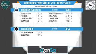 Bundoora Park 2nd XI v Eltham 2nd XI [upl. by Reviere]