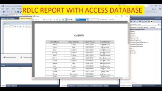 Create RDLC Report with C and ACCESS Database [upl. by Gilberte]