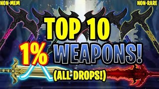 AQW  TOP 10 1 WEAPON DROPS ALL Drops NonRare NonMember  ITEM Showcase 2 [upl. by Anwahs]