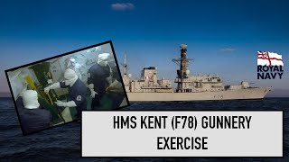 Royal Navy Gunnery exercise by HMS Kent F78 HMS Defender D36 and HNLMS Evertsen F805 [upl. by Divod]