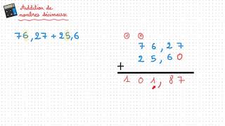 Addition de nombres décimaux [upl. by Nare700]