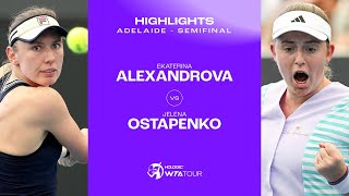 Ekaterina Alexandrova vs Jelena Ostapenko  2024 Adelaide Semifinal  WTA Match Highlights [upl. by Al]