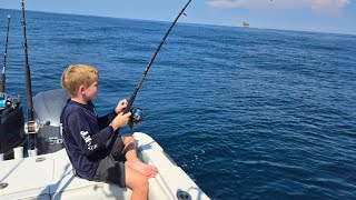 8 year old catches his first tuna hooked for life now [upl. by Siurad]