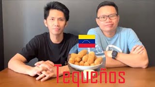 FILIPINOS COMIENDO TEQUEÑOS  Español en Filipinas [upl. by Blank]