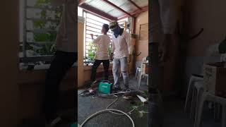 Metal Fence Installation metalwork welder fabricator welderfabricator weldingcontractor shorts [upl. by Arymat]