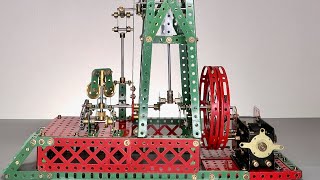 Meccano Vertical Steam Engine [upl. by Ahsiled]