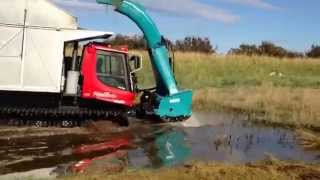 PistenBully GreenTech mulching wetland salt marshes Yorkshire Wildlife Trust [upl. by Netsud]