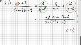 14A1 Partialbruchzerlegung Pole Bestimmung der Konstanten Integral einer rationalen Funktion [upl. by Dawna201]