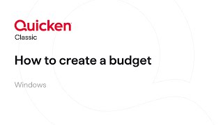 Quicken Classic for Windows  How to create a budget [upl. by Ennaeilsel]