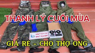 THANH LÝ QUẦN ÁO BẢO HỘ BẮT ONG RỪNG VẢI KAKI 2 LỚP GIÁ RẺ  QUẠT ĐỘ ÁO ONG 450k [upl. by Eecyak]