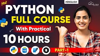 Python Full Course of Beginners in 10 HOURS English  Learn Python Programming in 2024  Part 01 [upl. by Lawford]