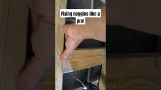 Fixing Noggins like a pro construction carpenter shorts [upl. by Bradshaw]