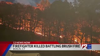 Firefighter dies in rollover while battling Connecticut brush fire [upl. by Anim576]