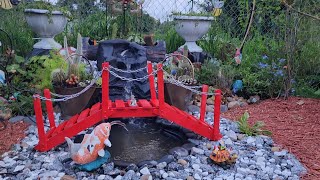 episode 6  adding a beautiful waterfall to my small pond and tour of Flowers [upl. by Annoeik]