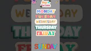 Weekdays song in english  Sunday Monday Tuesday song English  days of the week in english [upl. by Temhem821]