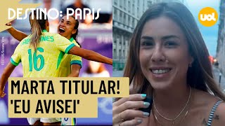 MARTA TITULAR EU AVISEI E COM GOL DE GABI NUNES DIZ YARA FANTONI SOBRE BRASIL NAS OLIMPÃADAS [upl. by Bancroft]