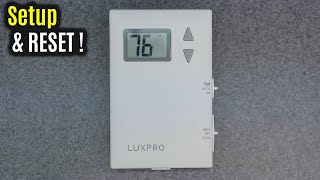 LUX Pro PSD011B  How to RESET amp SETUP  NonProgrammable Thermostat [upl. by Anelak]