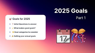 Goals for 2025 The goals you should set and how pt 1 [upl. by Tadeas]