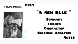 A New Rule by Rumi  Notes  Summary Themes Explanation Critical Analysis [upl. by Tterrag578]