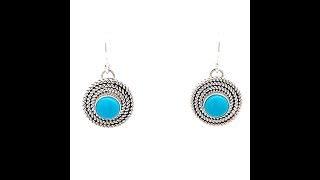 Artie Yellowhorse Genuine Sleeping Beauty Turquoise Sterling Silver Earrings [upl. by Quent]