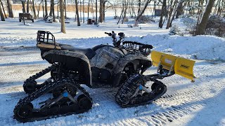 Yamaha Grizzly 550 with Camso ATV T4S tracks and Moose plow with RM5 mount [upl. by Essex]