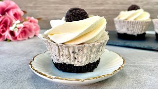 Mini Oreo cheesecakes  No bake dessert  No eggs no gelatine  Easy and Yummy [upl. by Cassady]