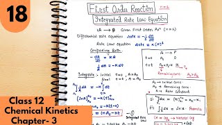 18 First order reaction Integrated rate law equation Chemical kinetics class12 neet jee cbse [upl. by Leunad]