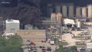 One dead two injured in explosion fire at chemical plant near Houston [upl. by Amihc]