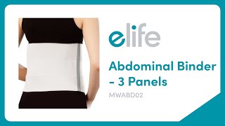 How To Wear elife® Abdominal Binder  3 Panels [upl. by Anirtek]