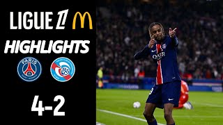 PSG vs Strasbourg 42 Résumé  Ligue 1 2024 [upl. by Grenier]