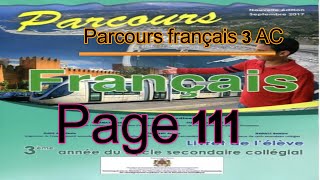 Parcours français 3AC page 111 édition 2024 [upl. by Lydell185]