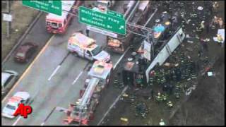 At Least 13 Killed in NYC Tour Bus Crash [upl. by Dnilazor]