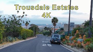 Relaxing Drive in Trousdale Estates Mulholand Dr Los Angeles California ASMR 4K [upl. by Nylrehc]