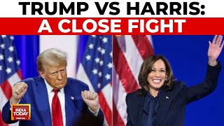 White House Race Donald Trump and Kamala Harris in Tight Battle  India Today [upl. by Anelyak]